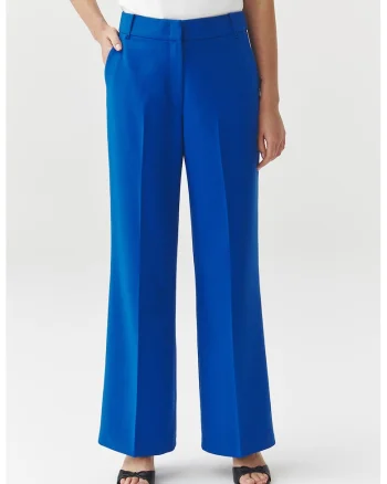 Pantaloni ampli cu pensa, Albastru royal