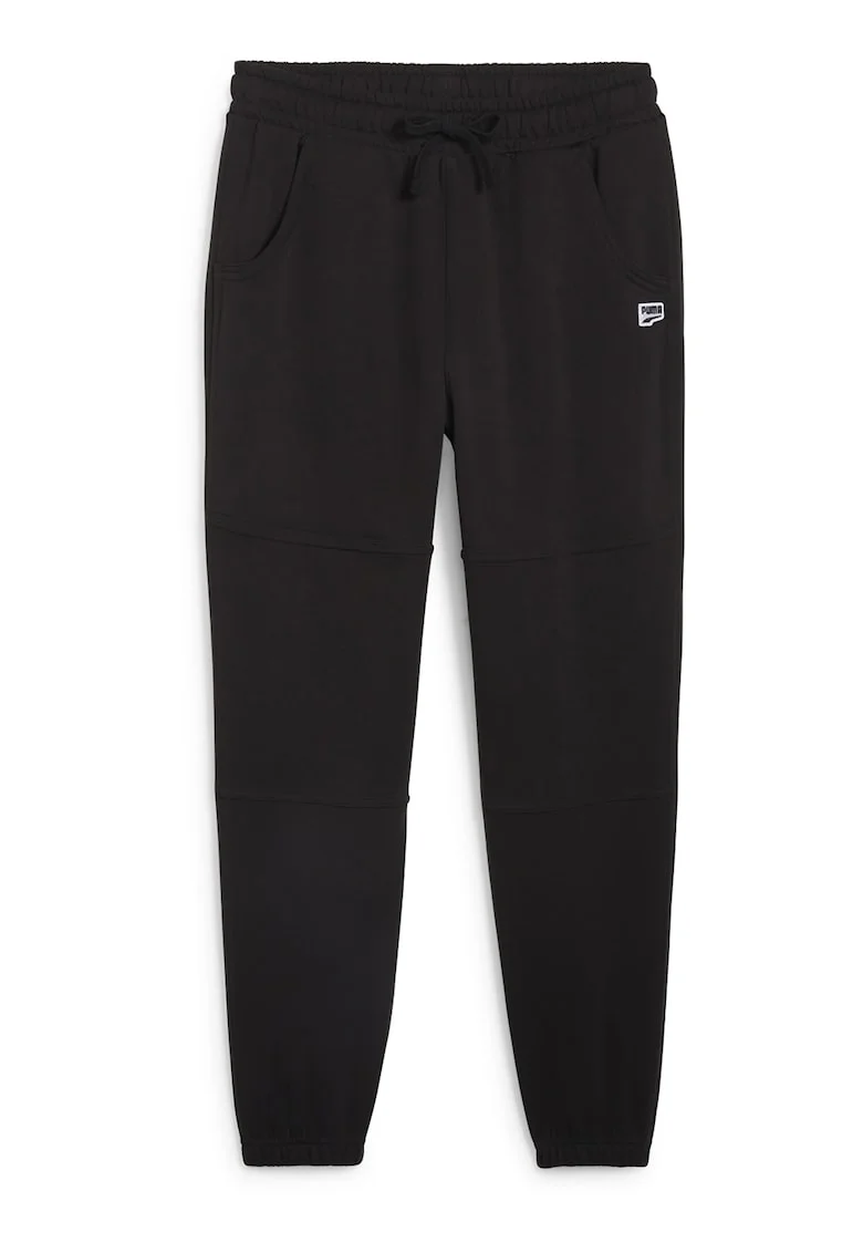 Pantaloni conici de trening cu snur in talie Downtown, Negru