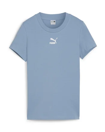 Tricou slim fit cu decolteu la baza gatului Classics, Albastru prafuit
