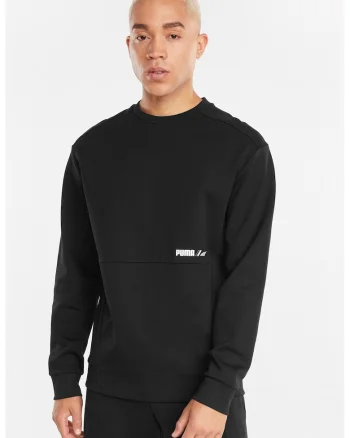 Bluza sport cu decolteu la baza gatului si logo, Negru,