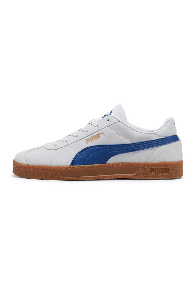 Pantofi sport de piele intoarsa cu logo Club, Alb/Albastru