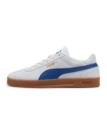 Pantofi sport de piele intoarsa cu logo Club, Alb/Albastru