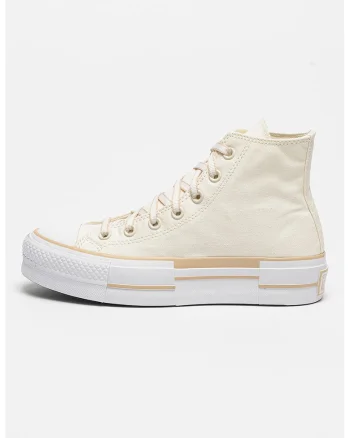 Tenisi inalti cu platforma Chuck Taylor All Star Lift, Alb fildes