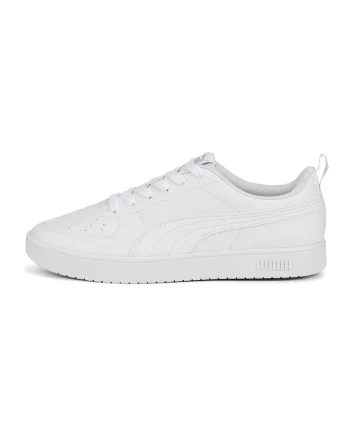 Pantofi sport unisex low-top de piele ecologica Rickie, Alb murdar