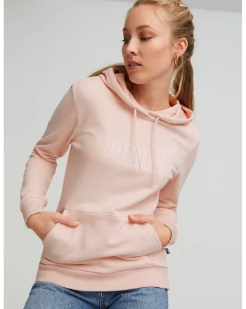 Hanorac cu logo brodat ESS Elevated, Roz pastel