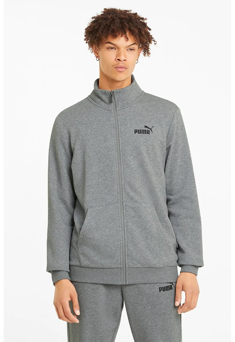 Bluza sport regular fit cu fermoar Essentials, Gri melange/Gri deschis melange