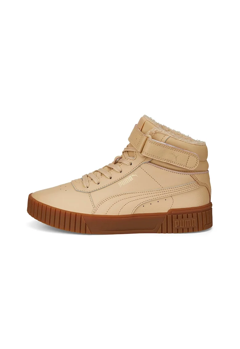 Pantofi sport din piele si piele ecologica Carina 2.0, Maro camel