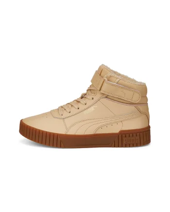 Pantofi sport din piele si piele ecologica Carina 2.0, Maro camel
