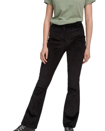 Pantaloni  Ribbed Velour, Negru