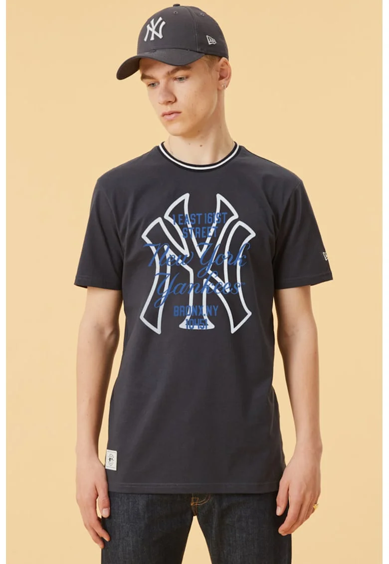 Tricou cu decolteu la baza gatului New York Yankees Heritage, Bleumarin