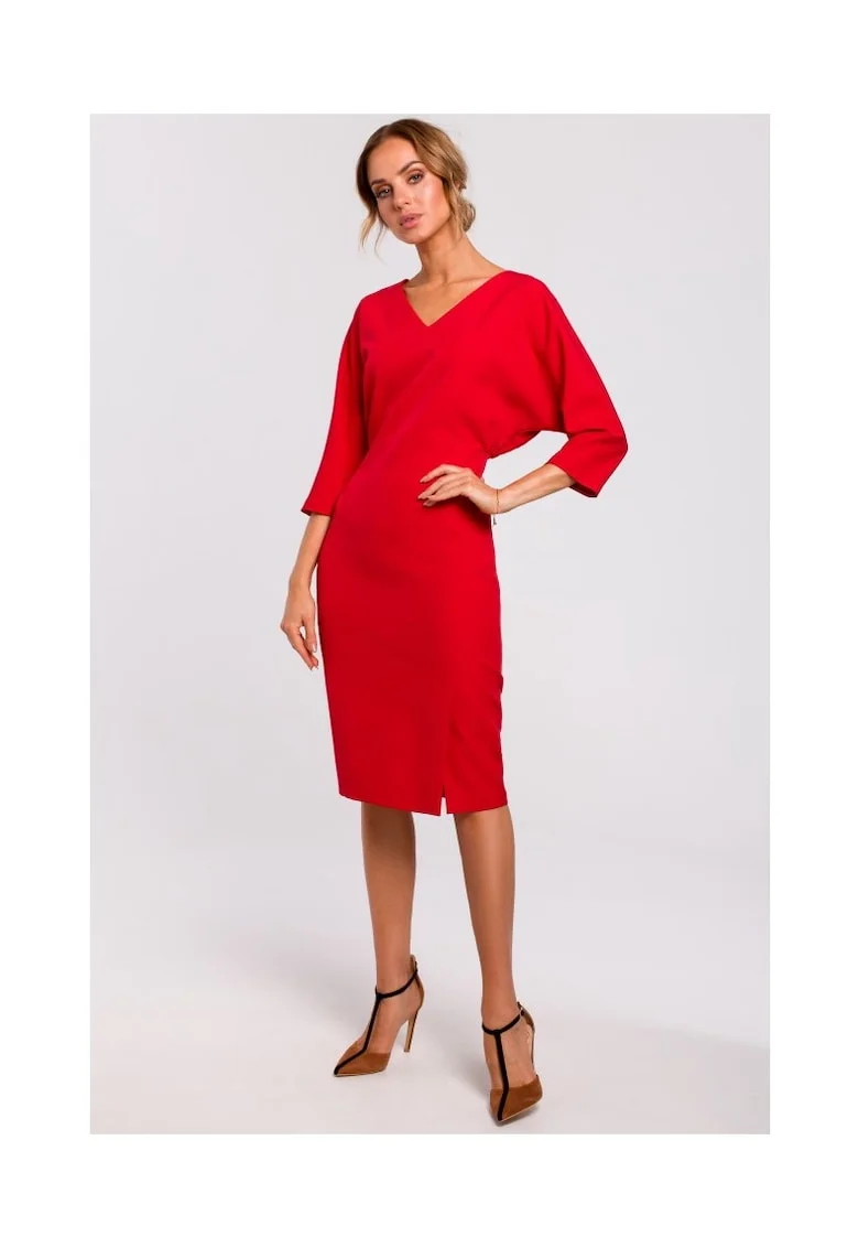 Rochie de dama  Poliester, Elastan, Rosu, Rosu