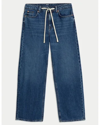 Blugi ampli bootcut, Albastru melange