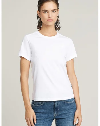 Tricou uni de bumbac organic, Alb optic