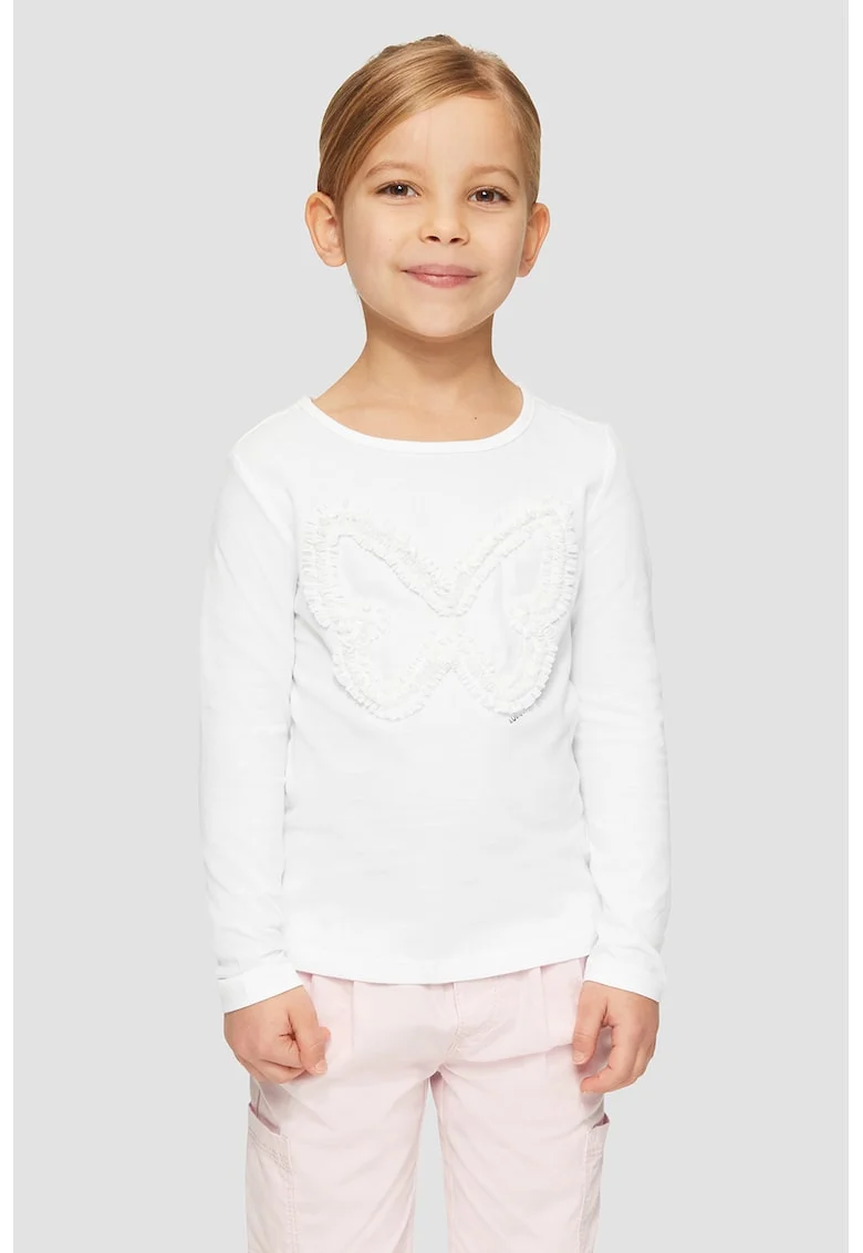 Bluza cu detaliu fluture, Alb