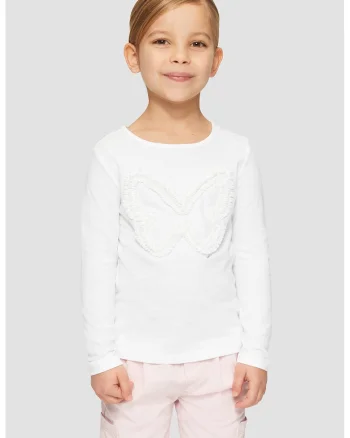 Bluza cu detaliu fluture, Alb