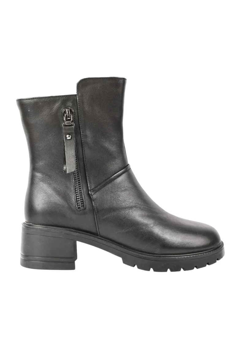 Ghete casual, dama,  M613 negru, piele naturala, Negru