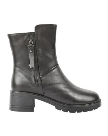 Ghete casual, dama,  M613 negru, piele naturala, Negru
