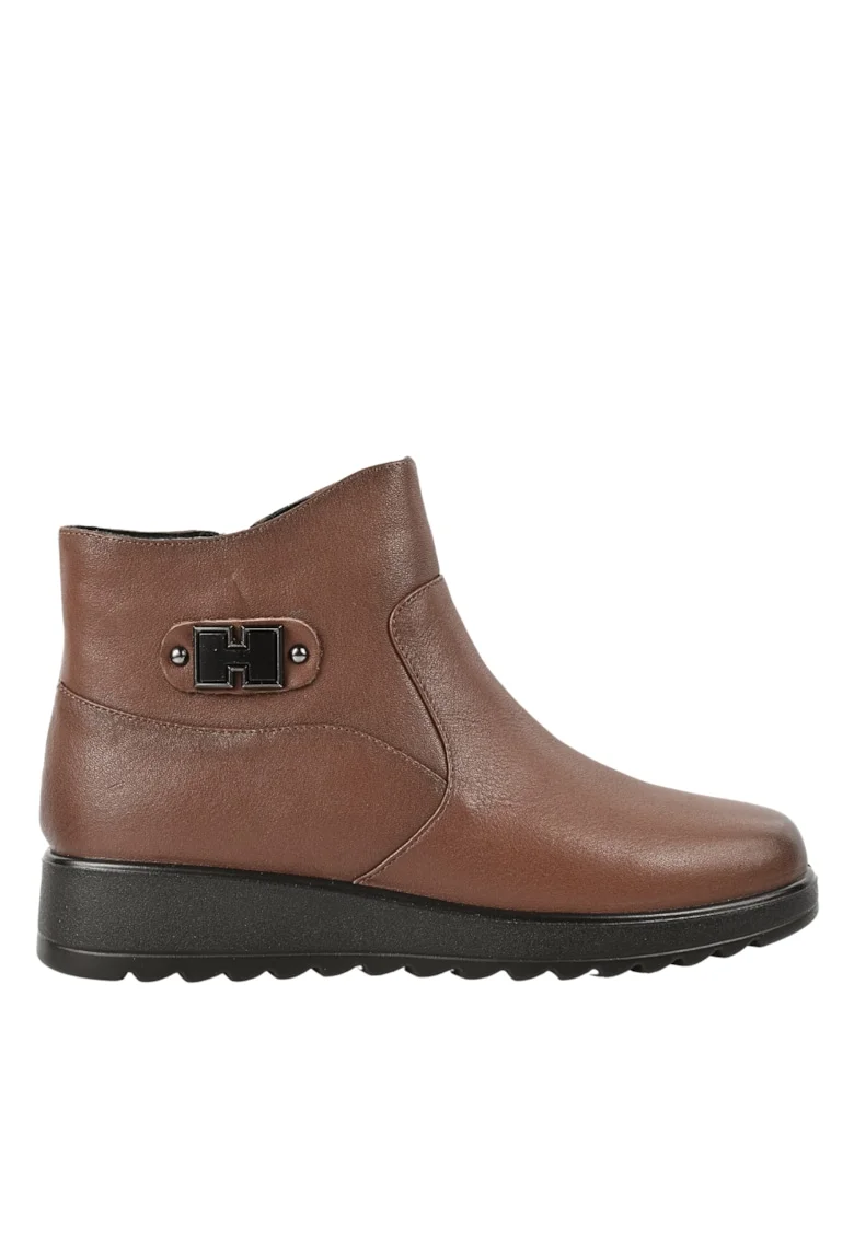 Ghete casual, dama,  3730, maro, piele naturala, Maro