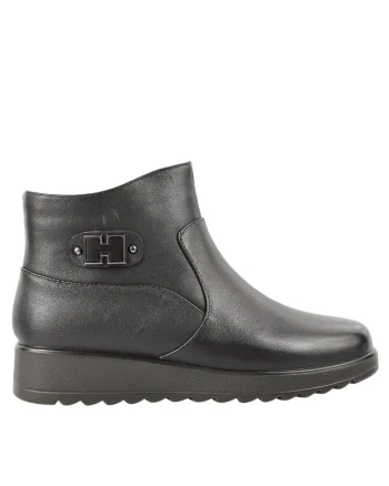 Ghete casual, dama,  3730, negru, piele naturala, Negru