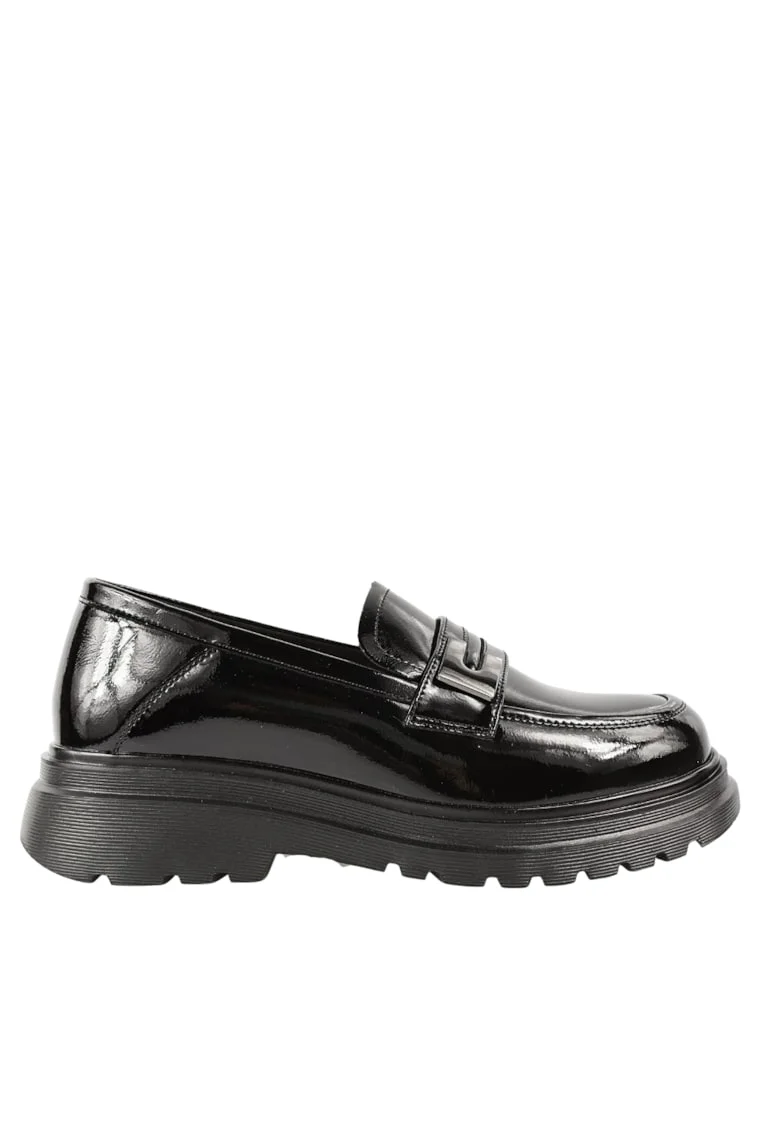 Pantofi casual, dama,  580226-1LT negru, piele lacuitajbknjko, Negru