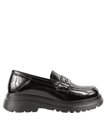Pantofi casual, dama,  580226-1LT negru, piele lacuitajbknjko, Negru