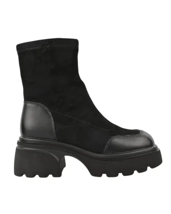 Ghete casual, dama,  7890-1, negru, piele intoarsazexrctfv, Negru