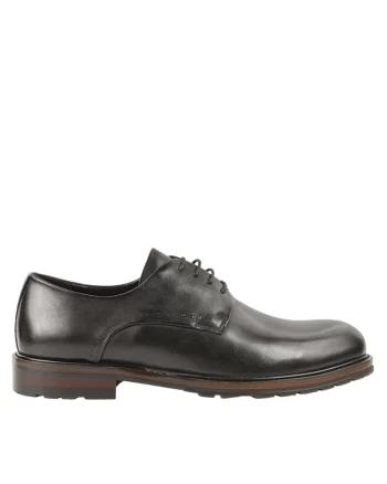Pantofi eleganti, barbati,  KD2-206161A negru, piele naturala, Negru