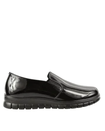Pantofi casual, dama,  220277LTP negru, piele lacuita, Negru