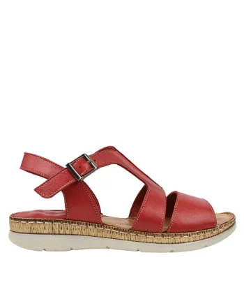 Sandale casual, dama,  D22-S 509 rosu, piele naturala, Rosu