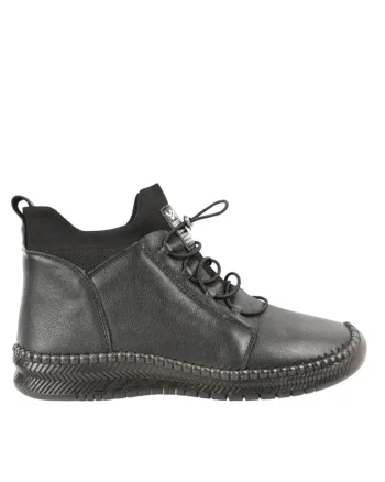 Ghete casual, dama,  2061 negru, piele naturala, Negru
