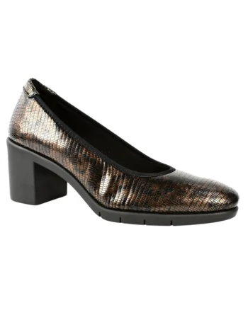 Pantofi casual, dama,  ST1194 bronz, piele naturala, cu toc, Bronz
