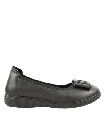Pantofi casual, dama,  A130 negru, piele naturala, Negru
