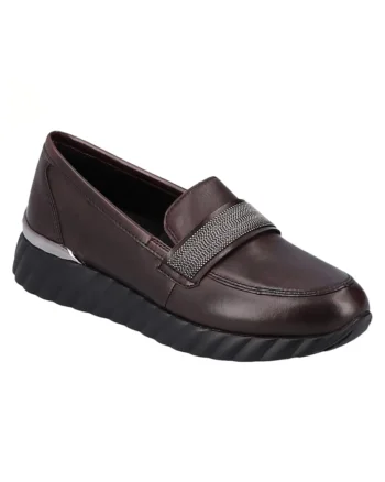 Pantofi casual, dama,  SOFT, D5910-35 bordo, piele naturala, Visiniu
