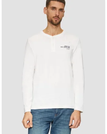 Bluza uni de bumbac cu nasturi, Alb