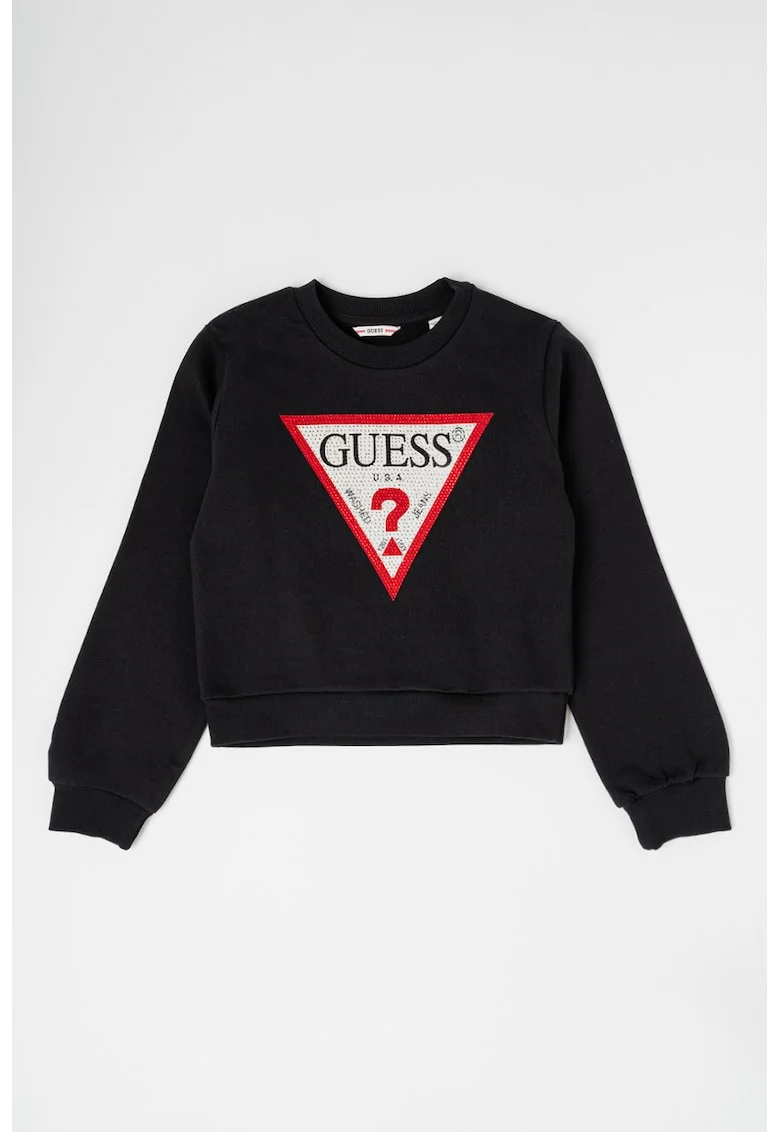 Bluza de trening cu strasuri, Negru/Rosu inchis/Alb murdar