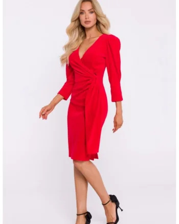 Rochie de seara din velur cu panglica,, Rosu