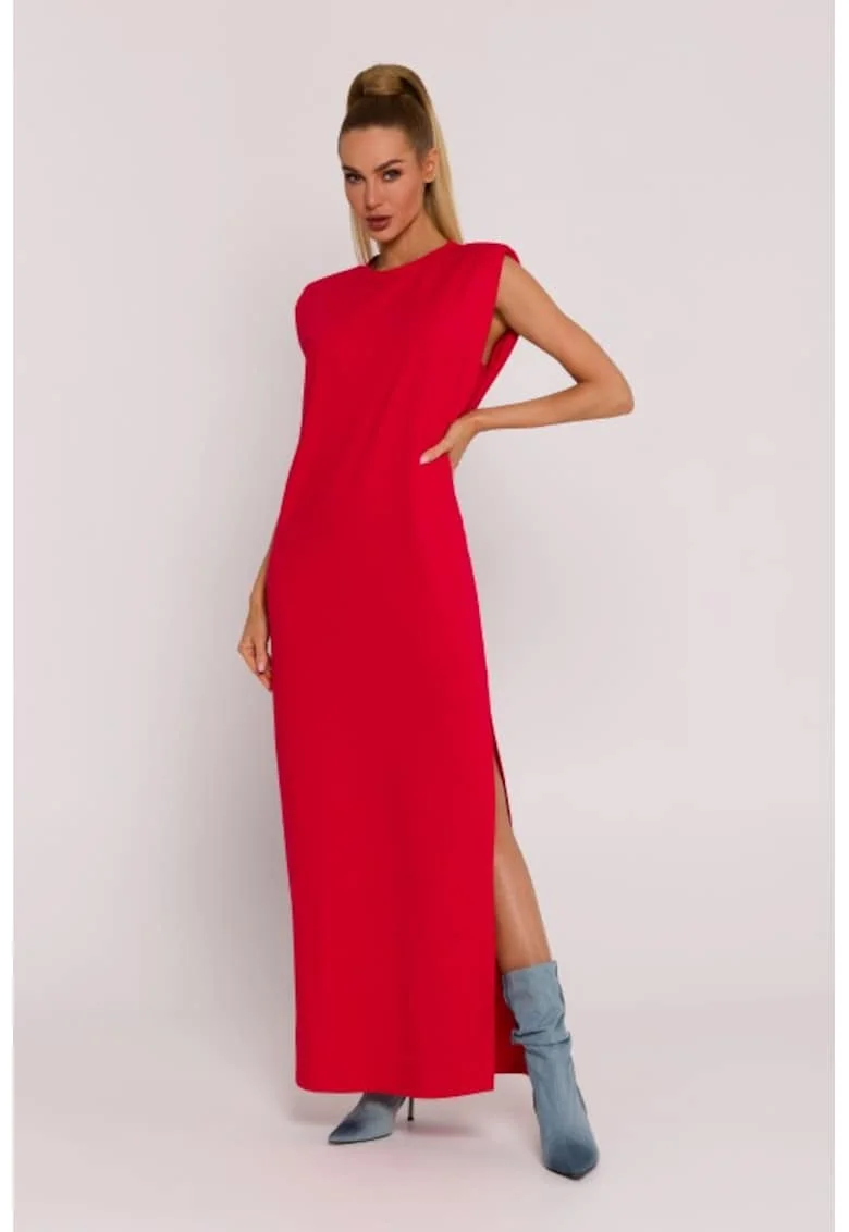 Rochie maxi cu pernute la umeri