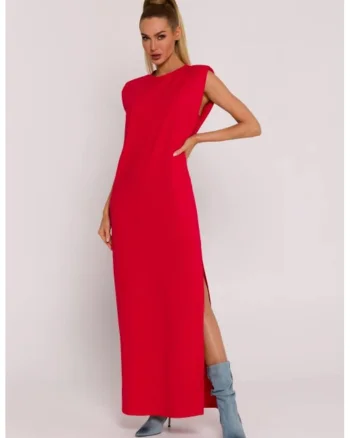 Rochie maxi cu pernute la umeri