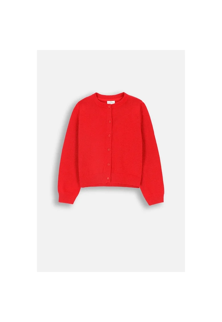 Cardigan tricotat fin, Rosu