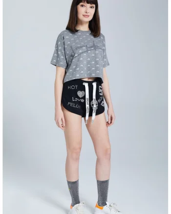 Pantaloni scurti cu strasuri, Negru