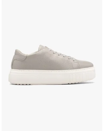 Pantofi sport flatform de piele June, Gri deschis