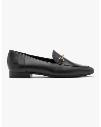 Pantofi loafer de piele cu detalii metalice, Negru