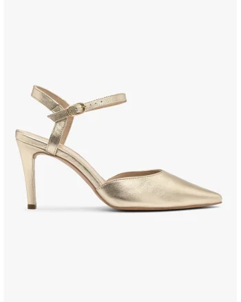 Pantofi de piele cu varf ascutit Phoebe, Auriu