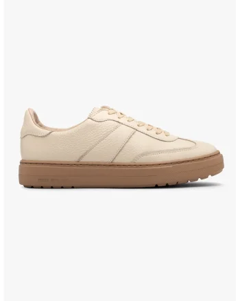 Pantofi sport de piele intoarsa cu garnituri de piele Nora, Crem