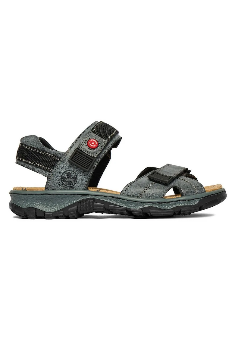 Sandale dama,  velcro, piele ecologica, albastru,