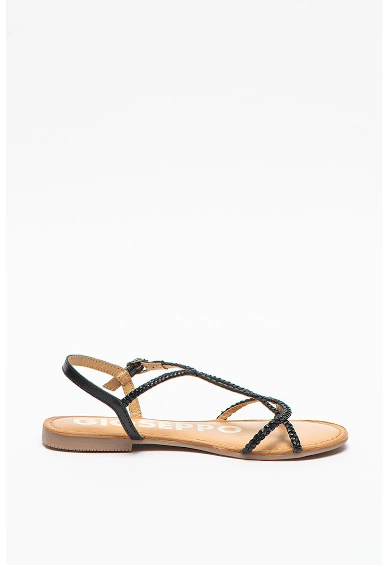 Sandale de piele cu barete incrucisate Ossian, Negru