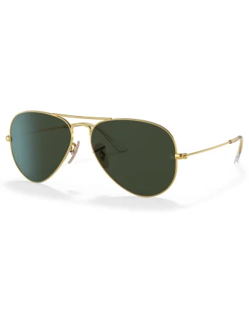 Ray Ban, Ochelari de soare aviator cu rama metalica, Alb/Auriu