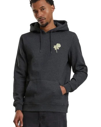 Hanorac unisex cu buzunar kangaroo si imprimeu grafic, Gri carbune