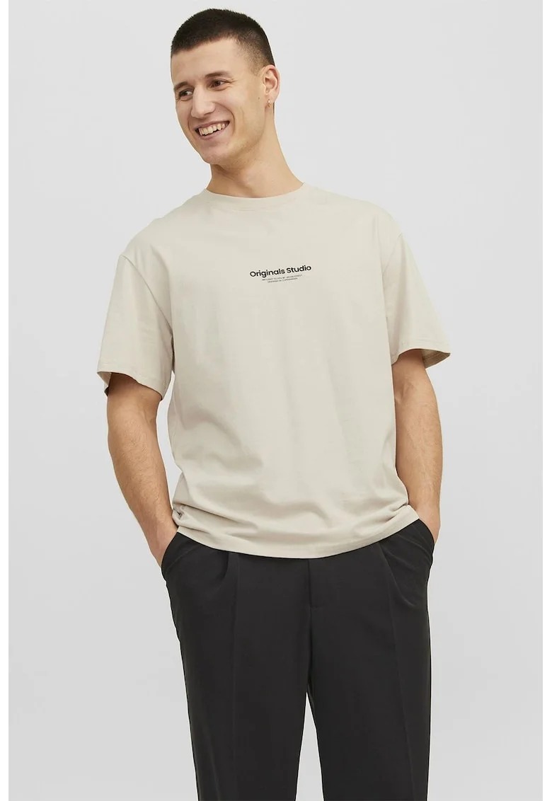Tricou de bumbac cu imprimeu text