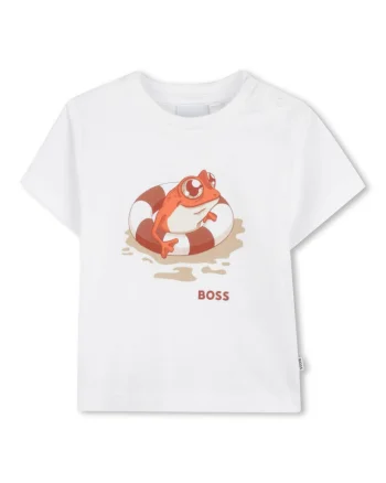 Tricou din bumbac cu imprimeu grafic, Alb
